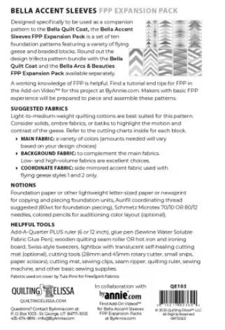 Bella Quilt Accent Sleeves Add On Pattern