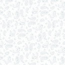 Quilters Flour V - Paisley - White on White