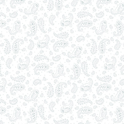 Quilters Flour V - Paisley - White on White