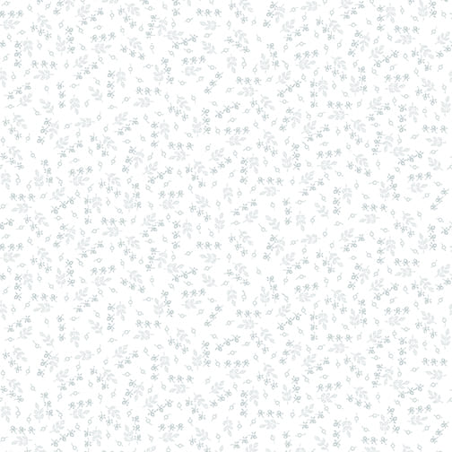 Quilters Flour V - Small Floral - White on White