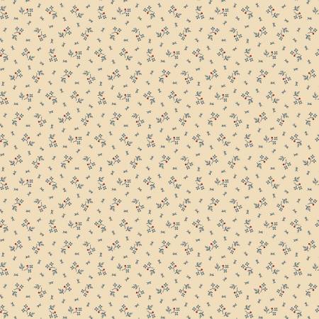 Simple Shirtings - Blue Floral on Cream
