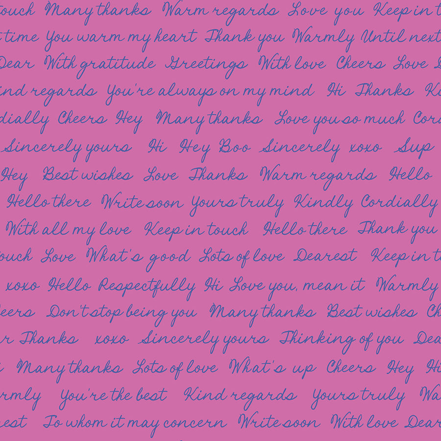 Salutations - Script - Purple