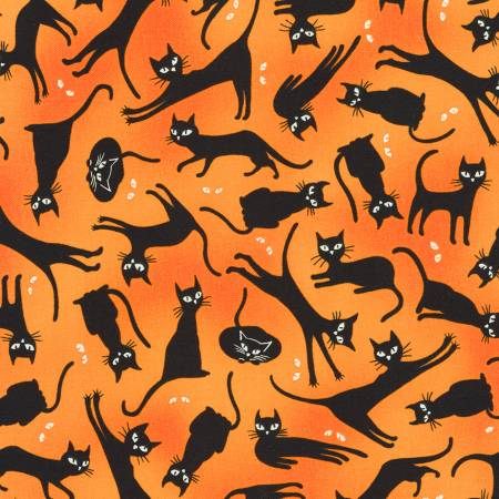 Lights Out - Black Cats on Orange