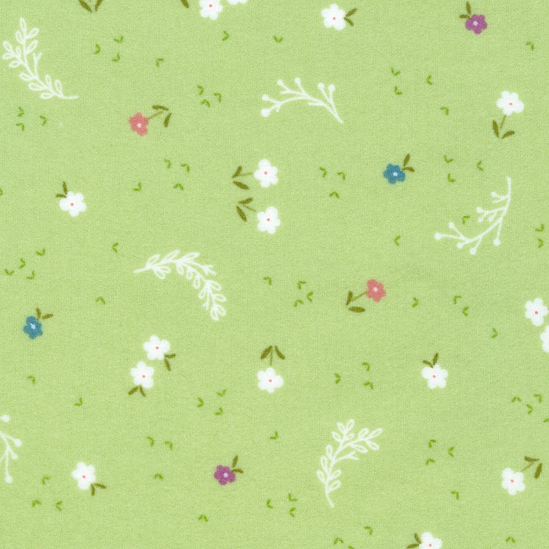 Winter Days FLANNEL - Floral - Green
