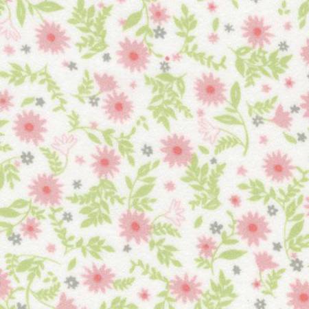 Cozy Cotton FLANNEL - Floral - Pink