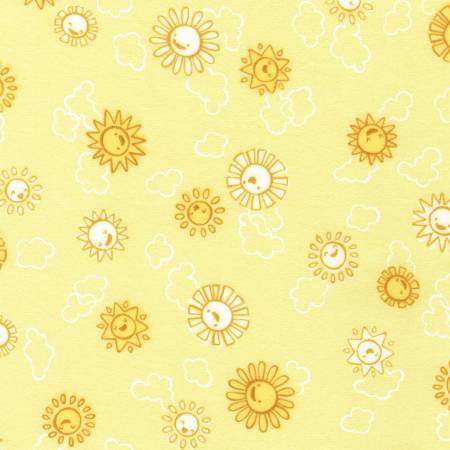 Cozy Cotton FLANNEL - Over the Moon - Suns - Duckling