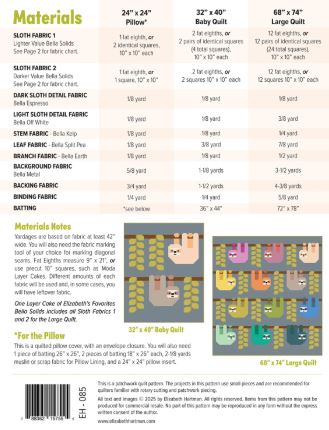 Snuggly Sloths Pattern