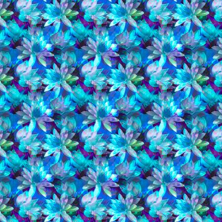 108" Wide Backing  - Translucence - Water Lily - Blue