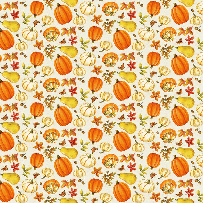 Turkey Talk - Pumpkins on Beige