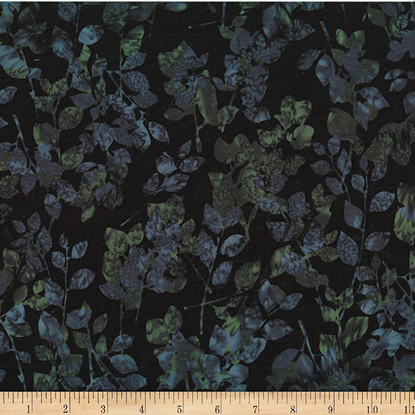 Bali Batik - Leaves - Blacklight