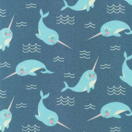 Snow Snuggles Flannel - Narwhals - Ocean