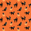 Halloween - Black Cats  - Orange