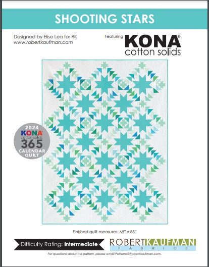 Shooting Stars - A Kona Cotton Solids Quilt Kit