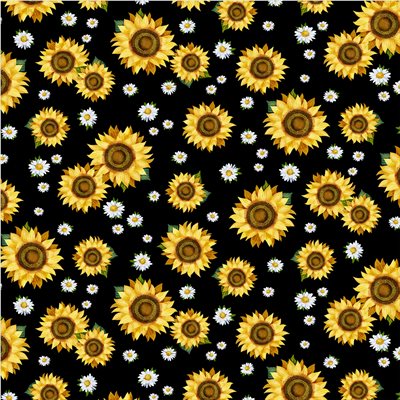 Hello Sunshine - Sunflower Toss - Black