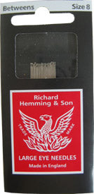 Richard Hemming Betweens Hand Quilting Needles Sz 8