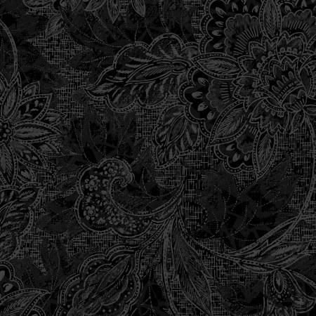 118" Wide Backing  - Shadows-Jacquard - Soft Black