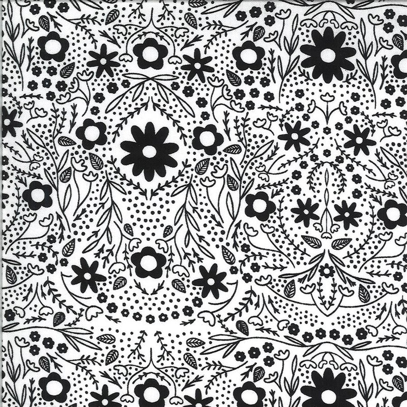 Dwell in Possibility - Floral  - Black on White