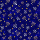 Festival of Lights - Menorahs and Stars Navy