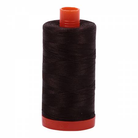 Spool of dark brown Aurifil Cotton Thread.