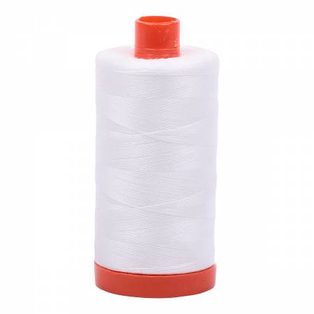 Spool of white Aurifil Cotton Thread.