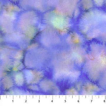 108" Wide Backing  Pressed Flowers - Watercolour Texture - Purple