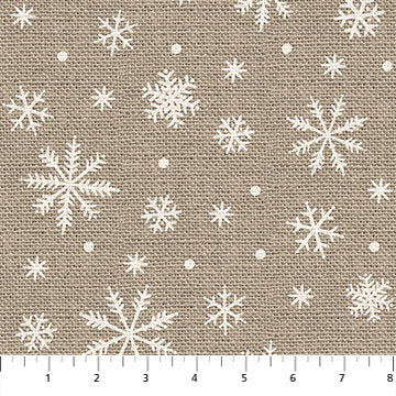 Warm and Cozy Flannel - Taupe Snowflakes FLANNEL