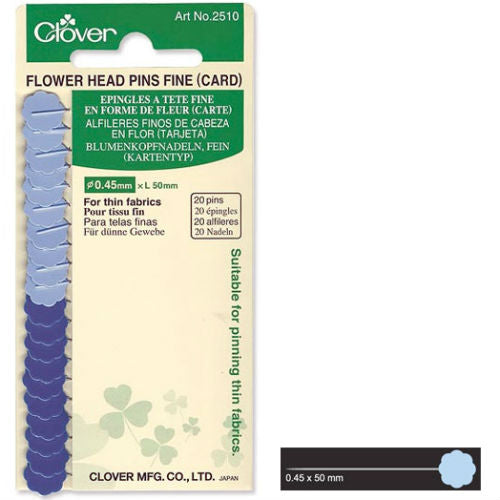Clover Flower Head Pins Fine (0.45)20ct