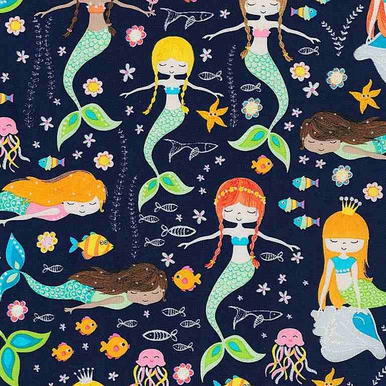 Swimming Glitter Mermaids - Navy