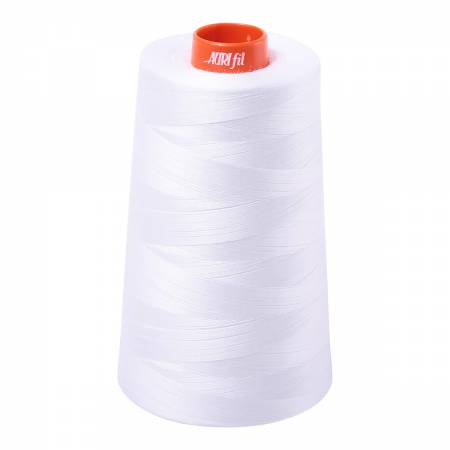 Cone of White Aurifil Cotton Thread.