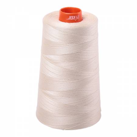 Cone of beige Aurifil Cotton Thread.
