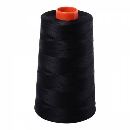 Cone of black Aurifil Cotton Thread.