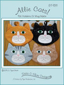 Allie Cats -  Pot Grabbers or Mug Mats - Pattern