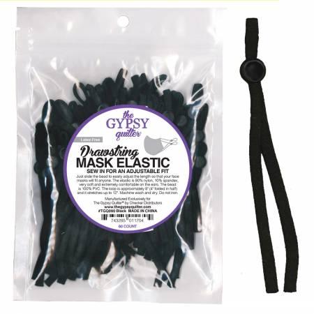 Drawstring Mask Elastic - Black