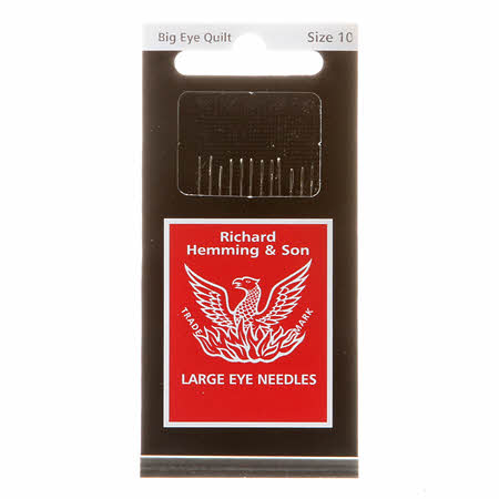 Richard Hemming Between / Quilting Big Eye Needle Size 10 12ct